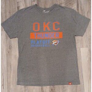 Sportique Oklahoma City Thunder Playoffs T-Shirt Men’s XLarge Gray NBA Soft Tee